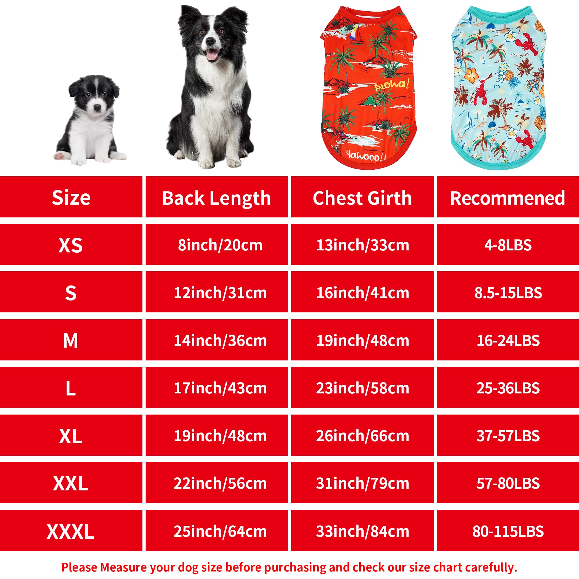 Jpgdn Hawaiian Dog Shirts For Xl Dog Girl Boy Bule Red Sleeveless Tank Top Tee Vest T Shirts Male Female Summer Outfit Pack Of 2